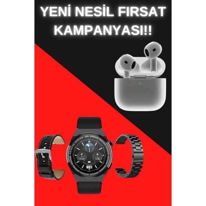 Mey İthalat® Akıllı Saat ve Kulaklık Seti Bildirim Görme Arama Cevaplama ANC Özelliği