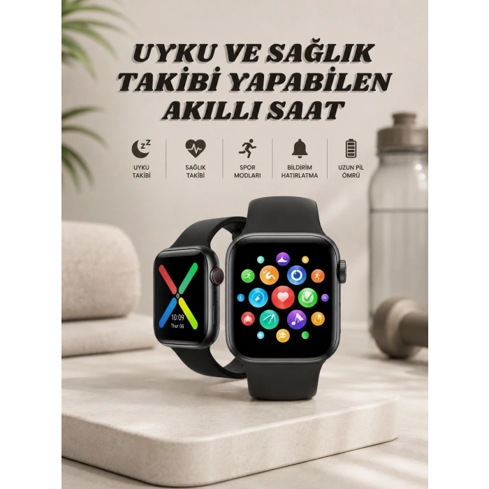 Mey İthalat® Akıllı Saat Wireless Şarj Yüksek Çözünürlüklü Müzik Dinleme Sesli Cevaplama