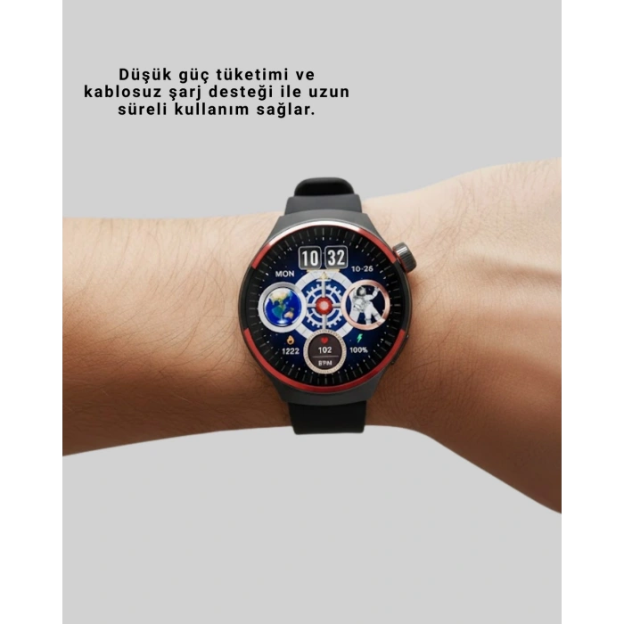 Mey İthalat® AMOLED Ekranlı Akıllı Saat Bluetooth Arama ve NFC Destekli Yeni Nesil
