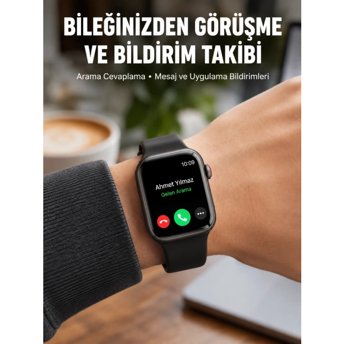 Mey İthalat® Arama Cevaplayabilen Akıllı Saat Bluetooth Bağlantılı Sosyal Medya Girişli Yeni Nesil