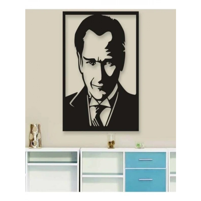 Mey İthalat® Atatürk Silüet Ahşap Duvar Tablosu