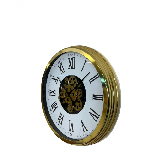 Mey İthalat® Aurelius Gold 60 Cm Çarklı Duvar Saati