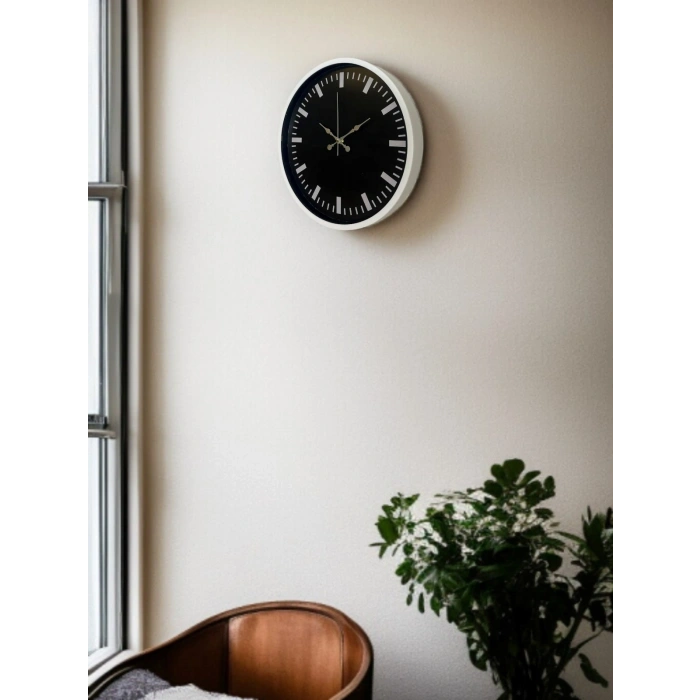 Mey İthalat® Beyaz 36 Cm Modern Duvar Saati