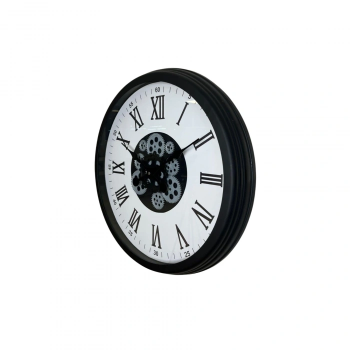 Mey İthalat® Black Majesty 60 Cm Çarklı Duvar Saati