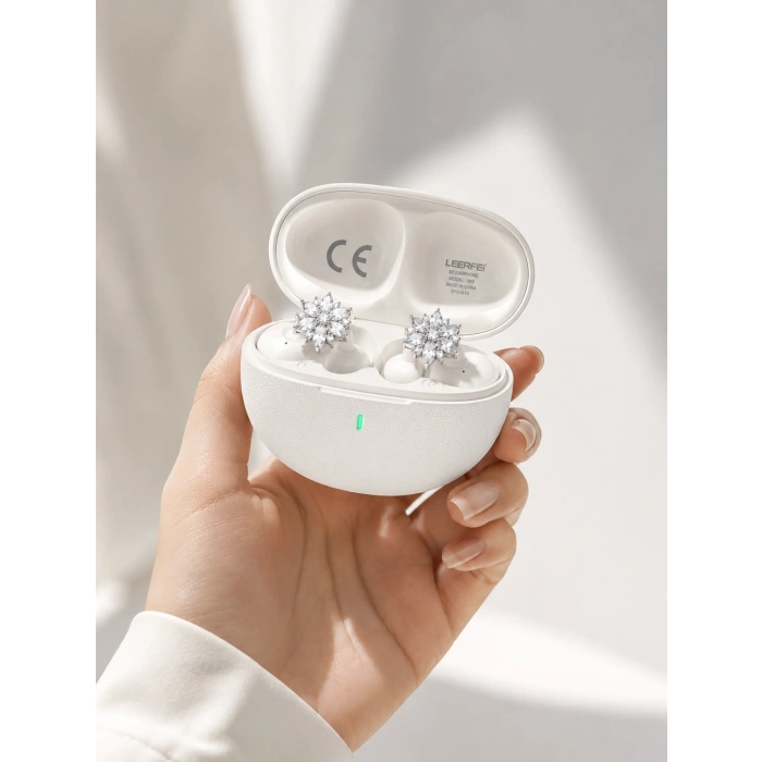Mey İthalat® Bluetooth Bağlantılı Küpeli Kablosuz Kulaklık Uzun Pil Ömrü