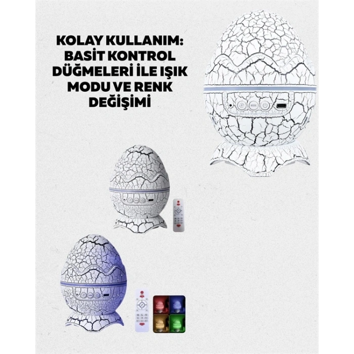 Mey İthalat® Bluetooth Hoparlör Özellikli 7 Renkli Gece Aydınlatması