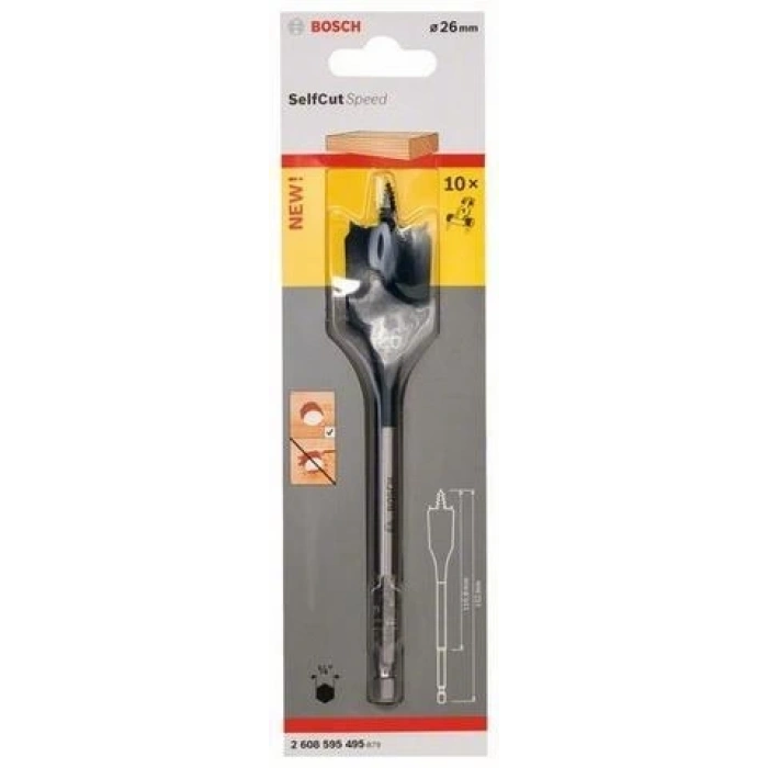 Mey İthalat® Bosch 26X152 Altıgen Yassı Ahşap Maktap Ucu