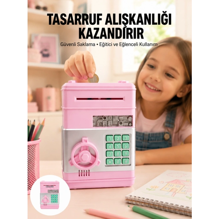 Mey İthalat® Büyük Hazneli Şifreli Para Tasarruf Kumbarası