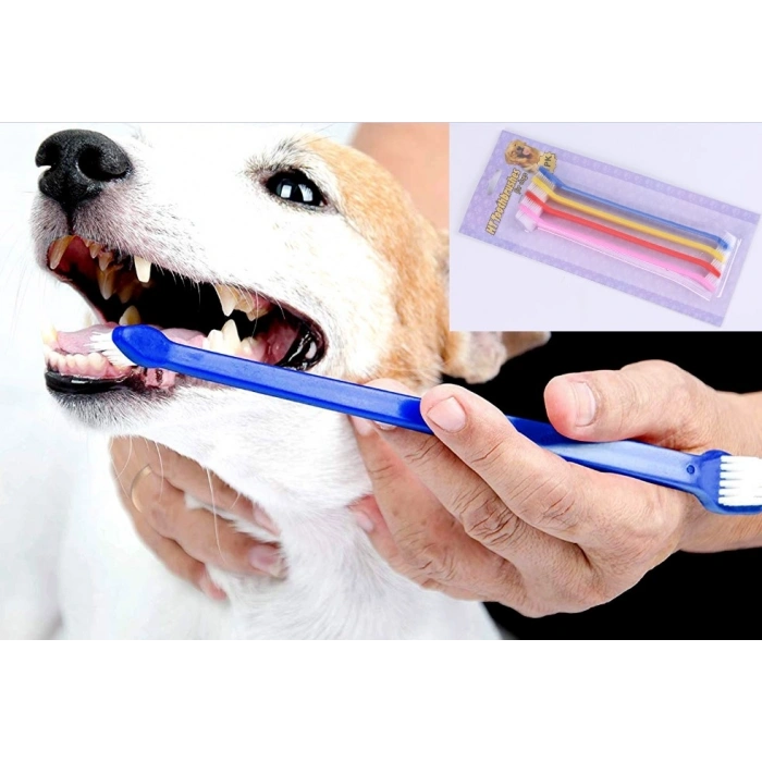 Mey İthalat® Çift Taraflı Hayvan Diş Fırçası 4 lü set