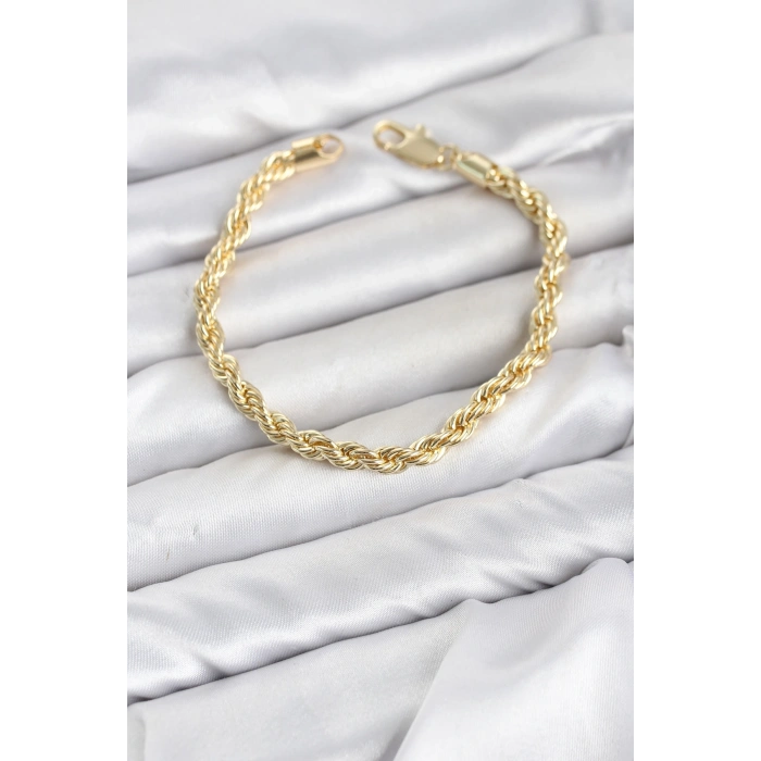 Mey İthalat® CM Burgu Model Gold Renk Pirinç Kadın Bileklik