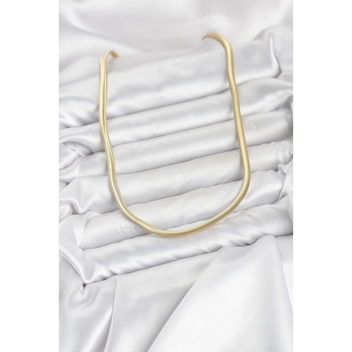 Mey İthalat® CM Yassı Yılan Zincir Model 60 cm Kadın Kolye