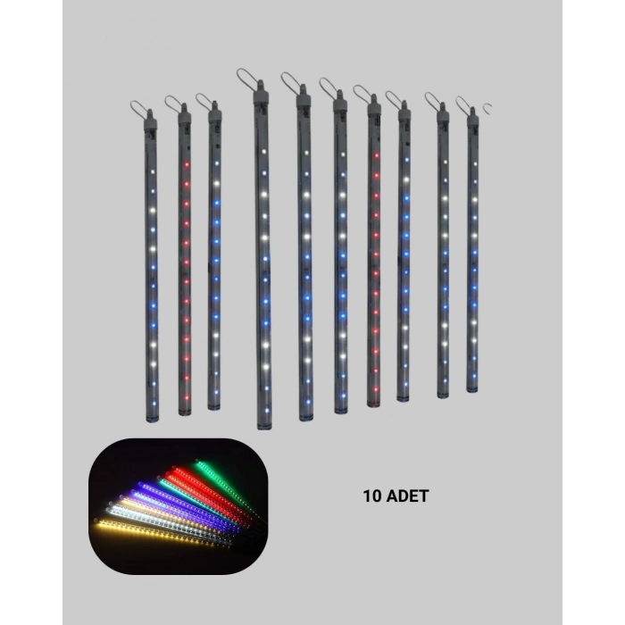 Mey İthalat® Dekoratif Ortam Aydınlatması RGB LED 10’lu Çubuk Seti