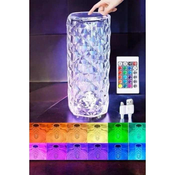 Mey İthalat® Dokunmatik Kristal Gece Lambası Hediyelik