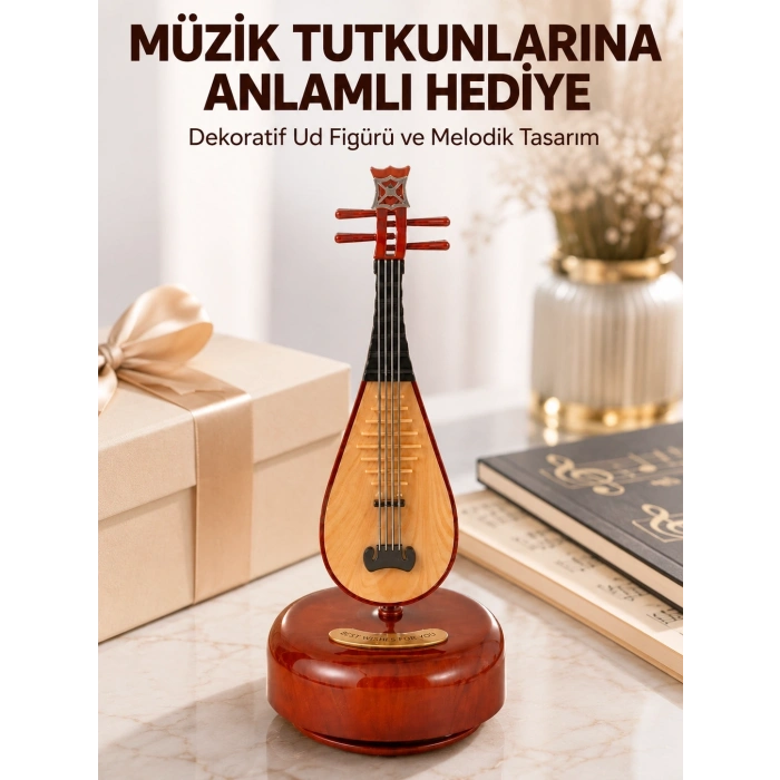 Mey İthalat® Enstrüman Figürlü Melodi Çalan Dekoratif Müzik Kutusu