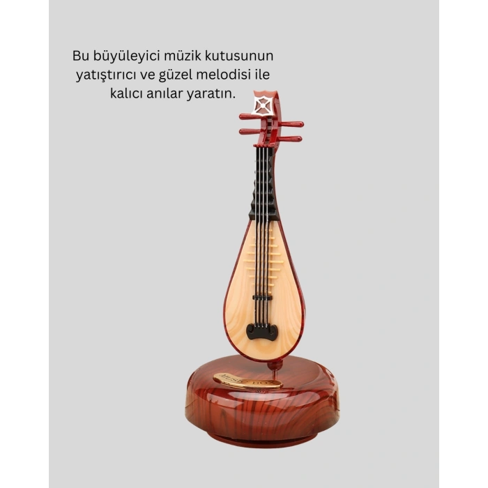 Mey İthalat® Enstrüman Figürlü Melodi Çalan Dekoratif Müzik Kutusu
