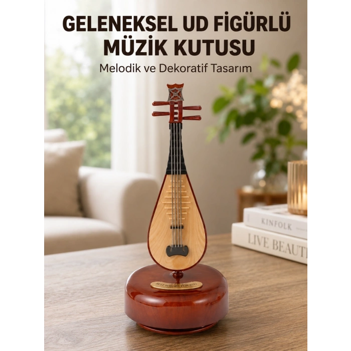 Mey İthalat® Enstrüman Şeklinde Müzik Kutusu Lüt Tasarım Melodious Music