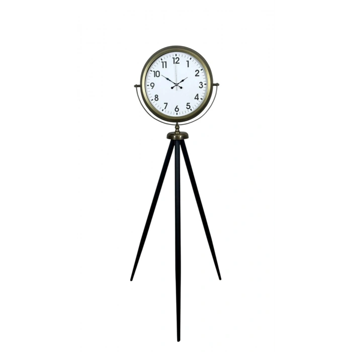 Mey İthalat® Eskitme Tripod Ayaklı Dekoratif Saat