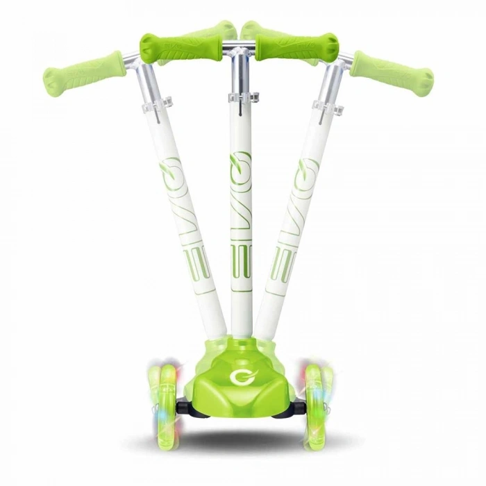 Mey İthalat® EVO SCOOTER 3TKR IŞIKLI MAX 50KG YEŞİL