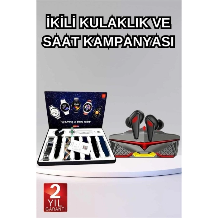 Mey İthalat® Gamer  Seti Bluetooth Kulaklık Ucuz Kaliteli Yeni Nesil Akıllı Saat