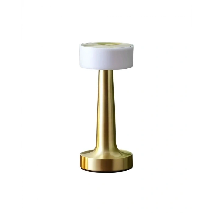Mey İthalat® Gold Kare Mantar Masa Lambası Şarjlı Dokunmatik LED Aydınlatma