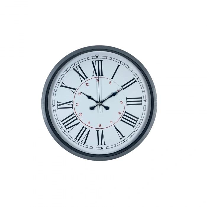 Mey İthalat® Gri Dekoratif 36 Cm Duvar Saati