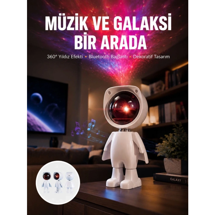 Mey İthalat® Gün Batımı Projektör Lamba Astronot Görünümlü Dekoratif Masa Lambası Yeni Nesil