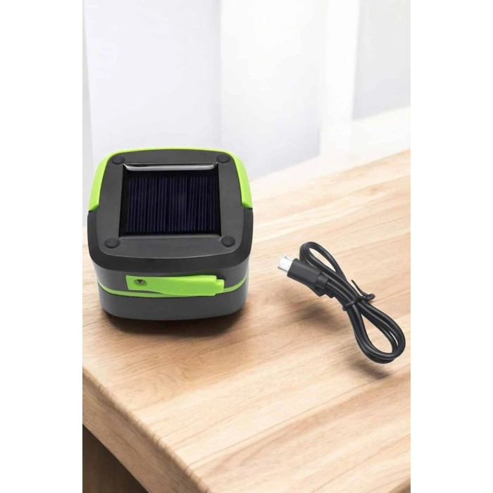 Mey İthalat® Güneş Enerjili Led Lamba Kamp Lambası Katlanabilir Lamba USB Şarjlı