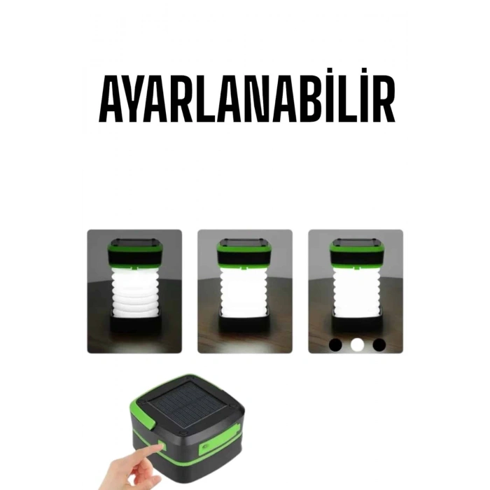 Mey İthalat® Güneş Enerjili Led Lamba Kamp Lambası Katlanabilir Lamba USB Şarjlı