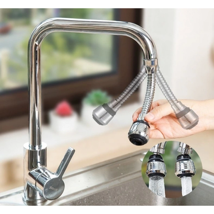 Mey İthalat® Hortumlu Esnek Su Tasarruflu 2 Modlu Musluk Başlığı