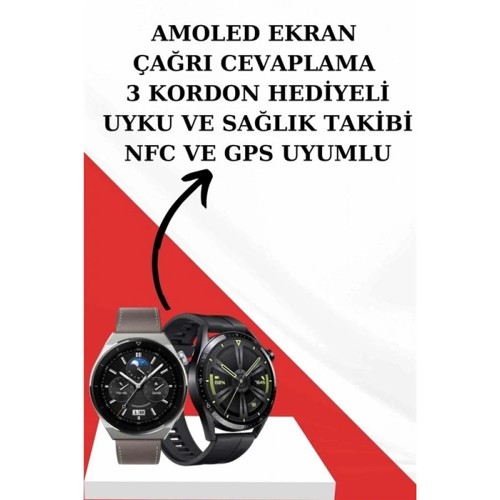 Mey İthalat® Kablosuz Bluetooth Kulaklık ve Kordon Hediyeli Akıllı Saat Nabız Ölçer Uzun Pil Ömrü