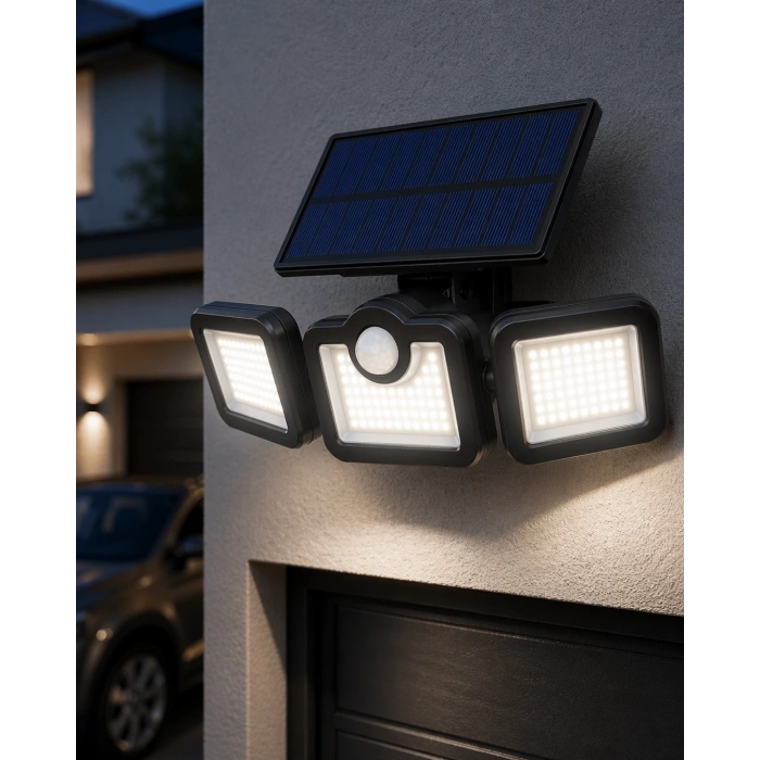 Mey İthalat® Kablosuz Solar Projektör Hareket Sensörlü Dış Cephe Lambası