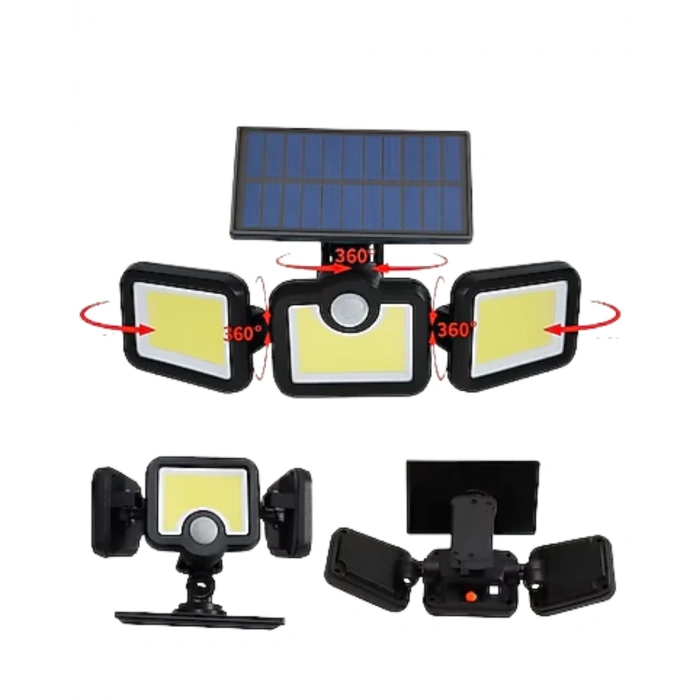 Mey İthalat® Kablosuz Solar Projektör Hareket Sensörlü Dış Cephe Lambası