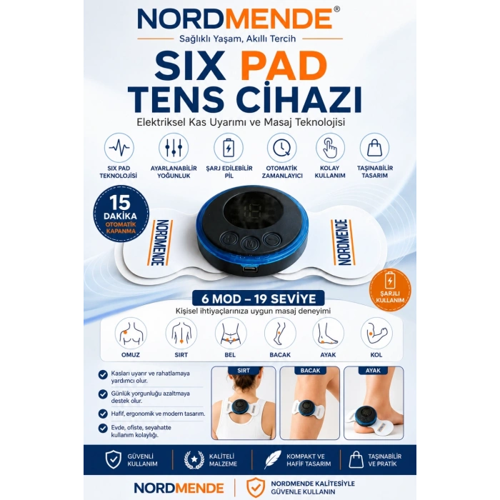 Mey İthalat® Kas Çalıştırma Six Ped Tens Cihazı