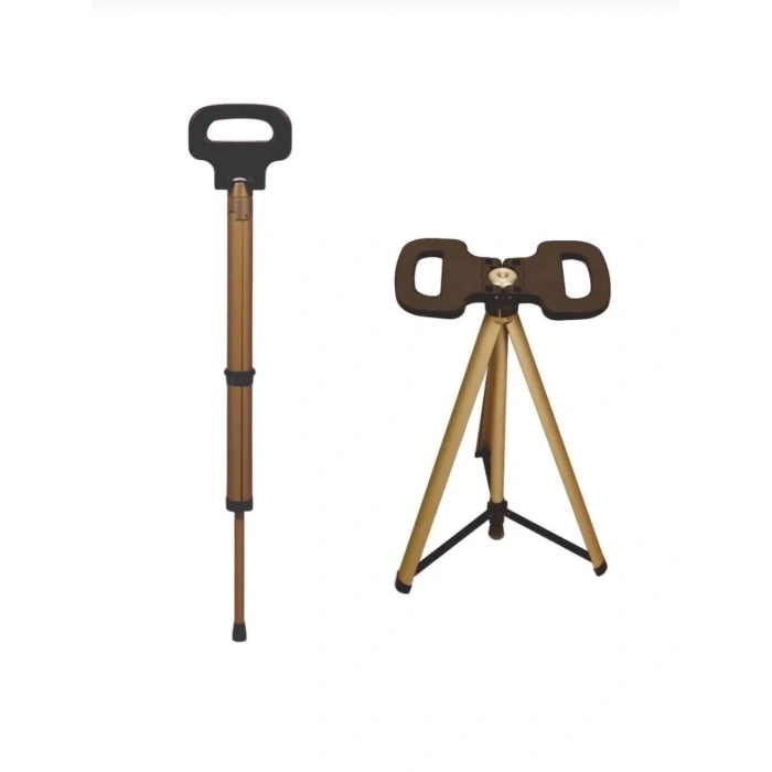 Mey İthalat® Katlanabilir Baston Tabure, Walking stick and portable stoo