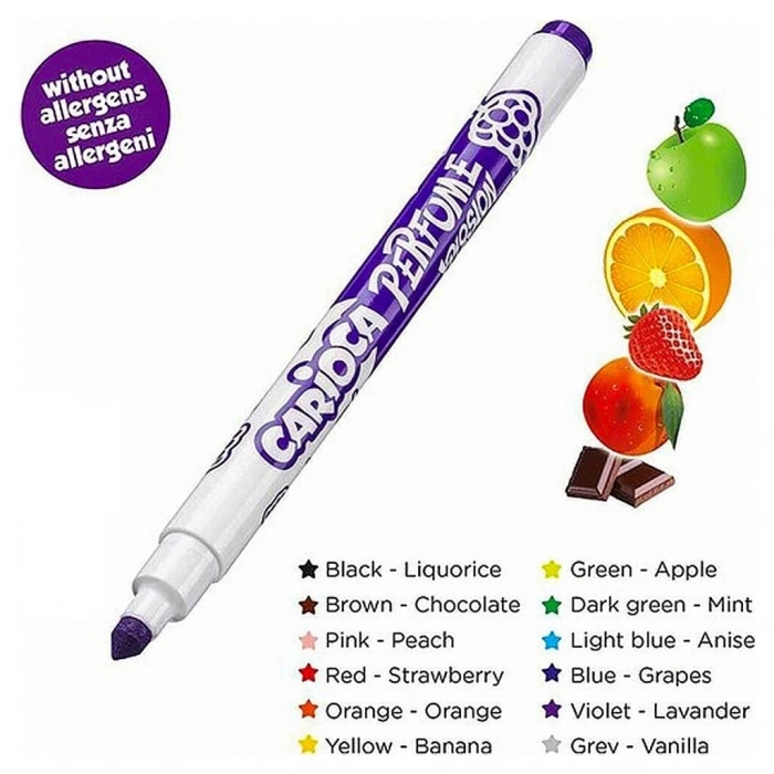 Mey İthalat®  Kokulu Keçeli Boya Kalemi 12li