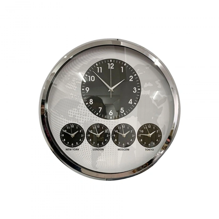 Mey İthalat® Krom Şık 52 Cm Dünya Saati