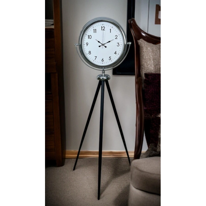 Mey İthalat® Krom Standart Tripod Ayaklı Saat