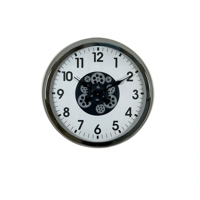 Mey İthalat® Krom Zarif 60 Cm Çarklı Klasik Duvar Saati