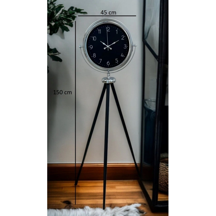 Mey İthalat® Krom Zarif Tripod Ayaklı Saat