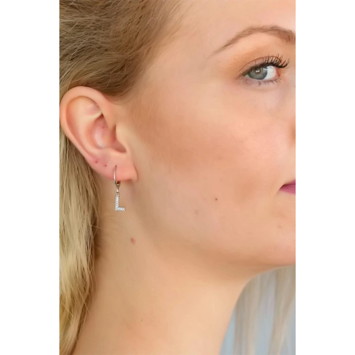 Mey İthalat® L Harf Bayan Küpe