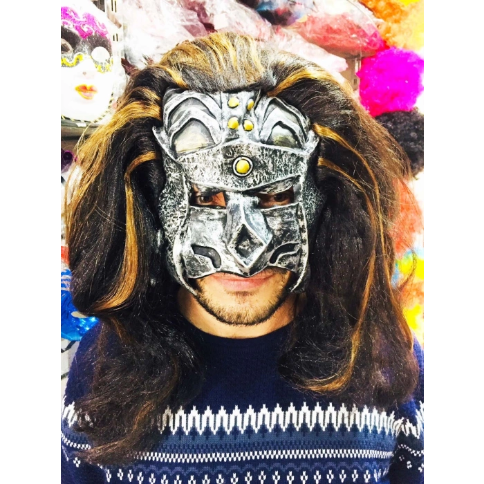 Mey İthalat® Lateks Savaşçı Maskesi Terminatör Maskesi Saçlı