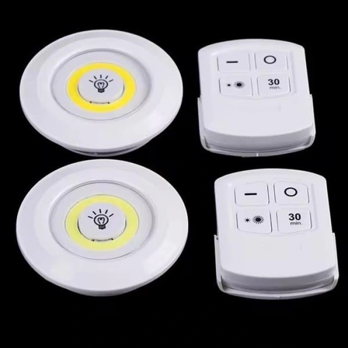 Mey İthalat® Led Lamba 3lü Uzaktan Kumandalı Yapışkanlı Beyaz Işık (Kopya)