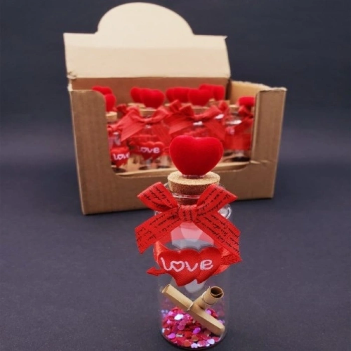 Mey İthalat® Love Kalpli Dilek Şişesi