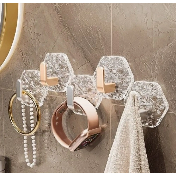 Mey İthalat® Lüks 5’li Duvar Askısı Banyo Mutfak İçin Havlu  Askılık