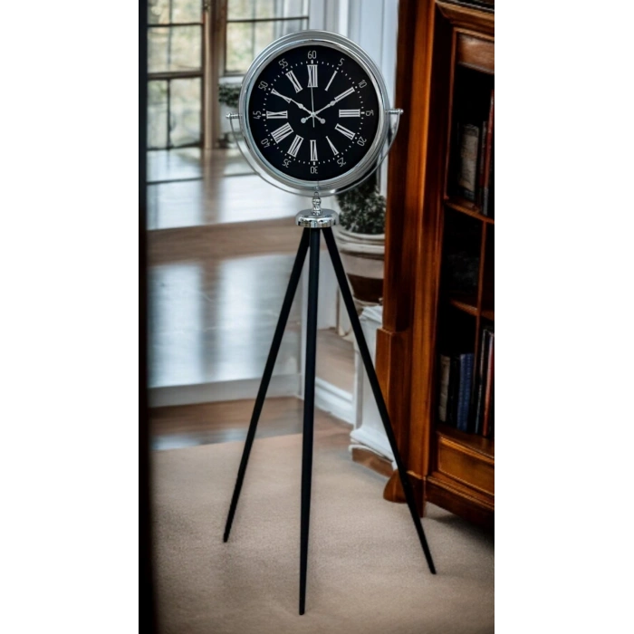 Mey İthalat® Majestic Krom Tripod Ayaklı Saat