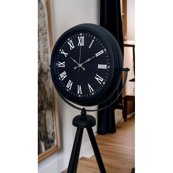 Mey İthalat® Midnight Black Tripod Ayaklı Saat