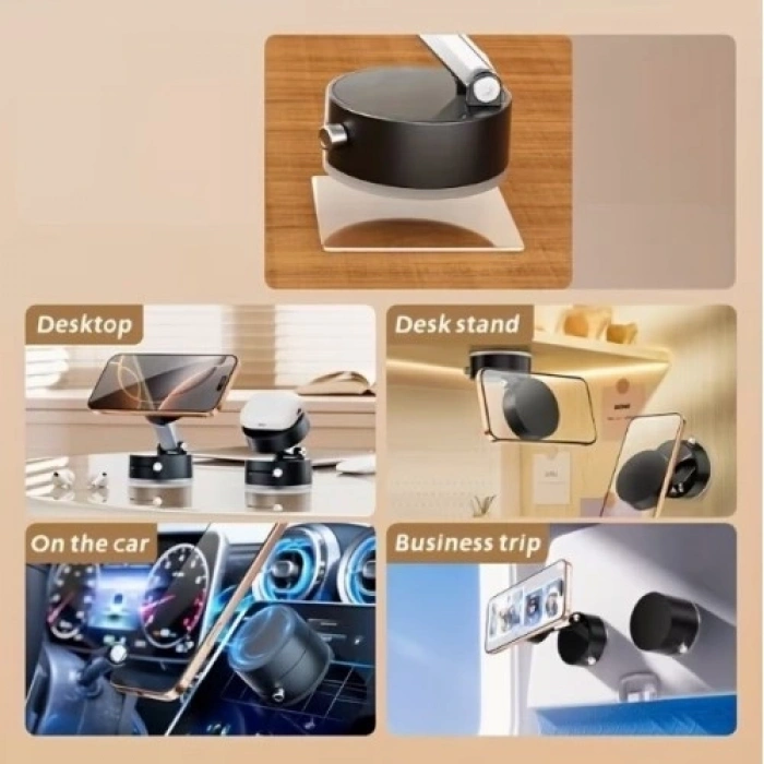 Mey İthalat® Mıknatıslı Katlanabilir Telefon Tutucu - Torpido ve Cam Uyumlu