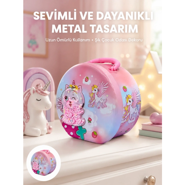 Mey İthalat® Mini Çocuk Para Kasası Gizli Saklama ve Birikim Kutusu