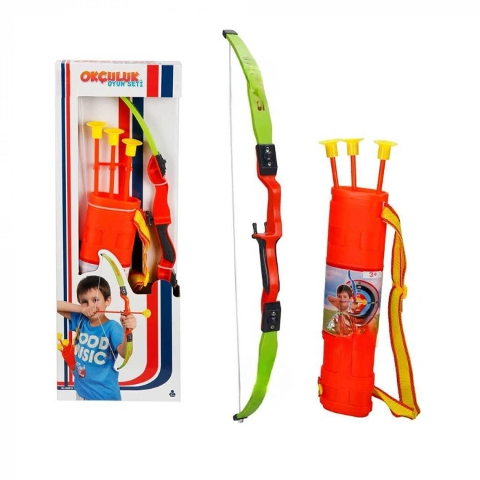 Mey İthalat® Mini Okçuluk Seti Kutulu Vantuzlu Ok yay Seti