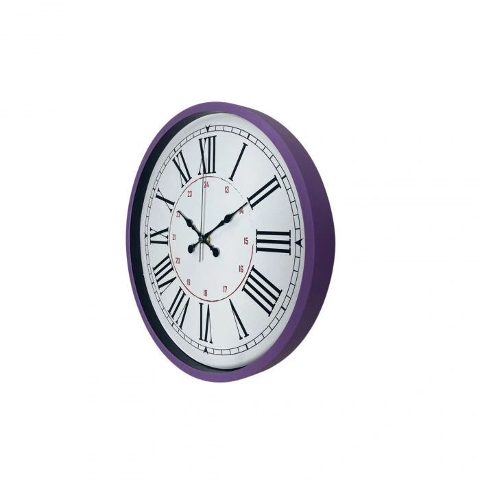 Mey İthalat® Mor Roma Rakamlı 36 Cm Duvar Saati